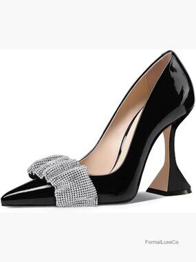 Pointed Toe Kitten Heel Pumps Slip On Dress Shoes Party Prom Heels